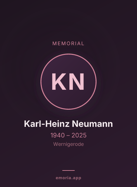 Memorial portrait of Karl-Heinz Neumann