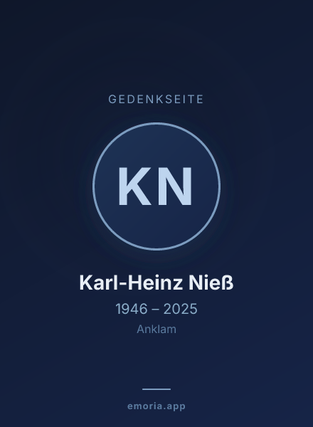 Gedenkportrait von Karl-Heinz Nieß