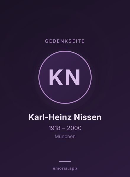Gedenkportrait von Karl-Heinz Nissen