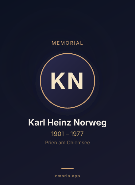 Memorial portrait of Karl Heinz Norweg
