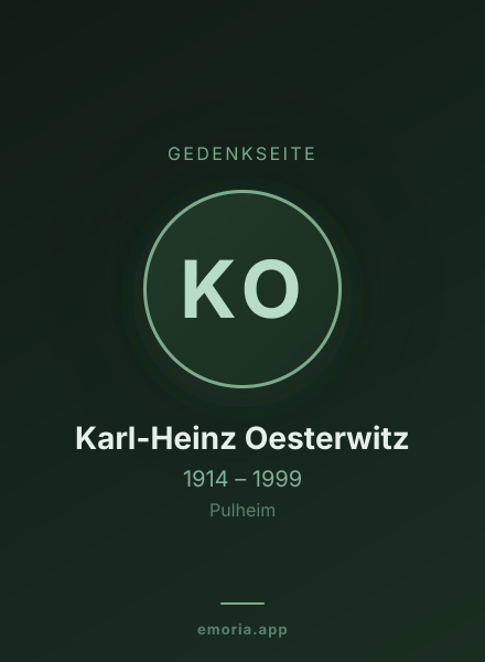 Gedenkportrait von Karl-Heinz Oesterwitz