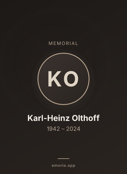 Memorial portrait of Karl-Heinz Olthoff