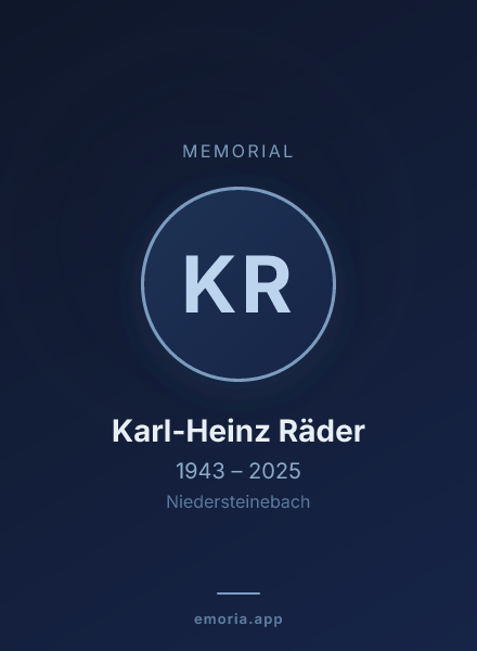 Memorial portrait of Karl-Heinz Räder