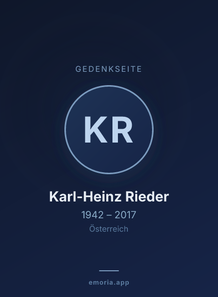 Gedenkportrait von Karl-Heinz Rieder