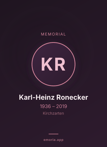 Memorial portrait of Karl-Heinz Ronecker
