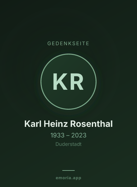 Gedenkportrait von Karl Heinz Rosenthal