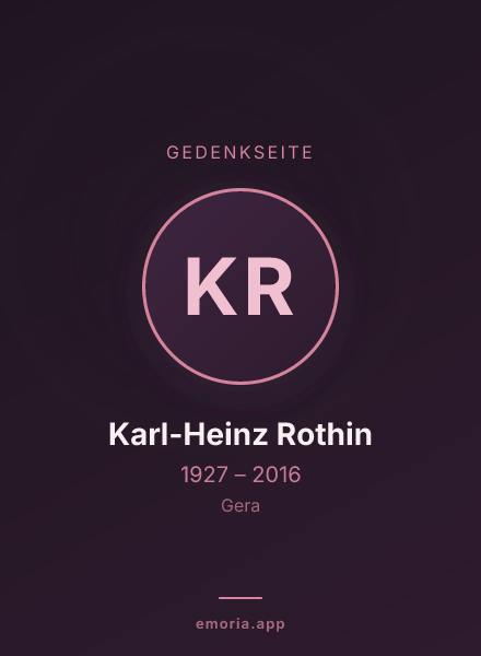 Gedenkportrait von Karl-Heinz Rothin