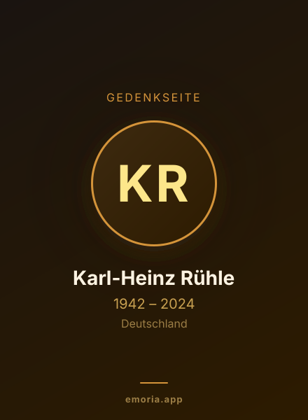 Gedenkportrait von Karl-Heinz Rühle