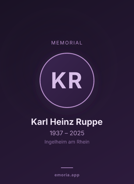 Memorial portrait of Karl Heinz Ruppe