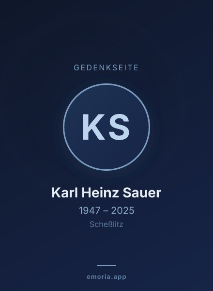 Gedenkportrait von Karl Heinz Sauer