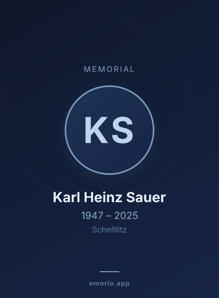 Memorial portrait of Karl Heinz Sauer