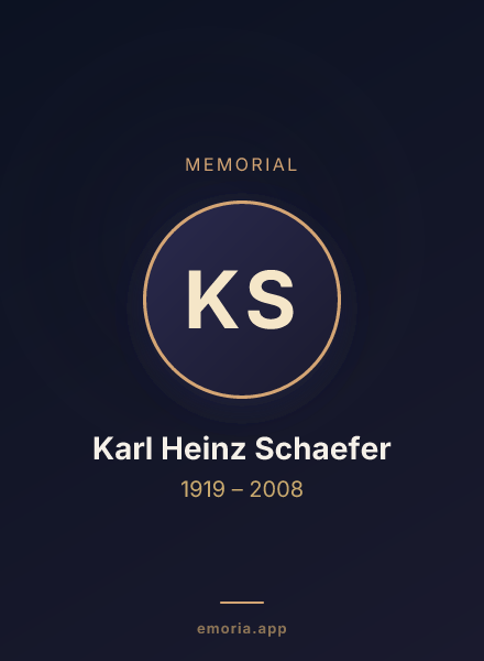 Memorial portrait of Karl Heinz Schaefer