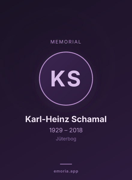 Memorial portrait of Karl-Heinz Schamal