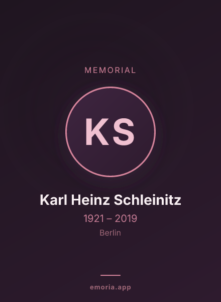 Memorial portrait of Karl Heinz Schleinitz