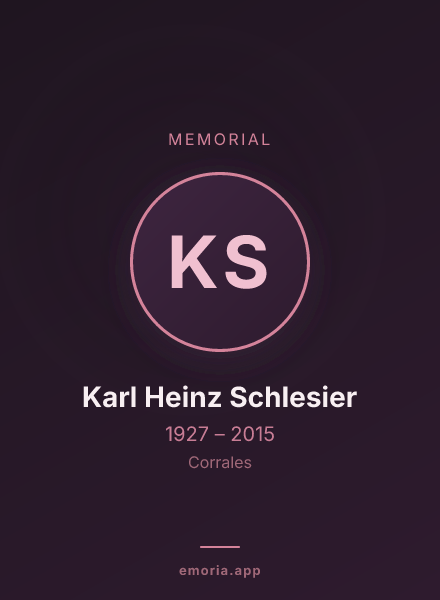 Memorial portrait of Karl Heinz Schlesier