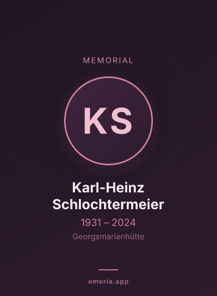 Memorial portrait of Karl-Heinz Schlochtermeier