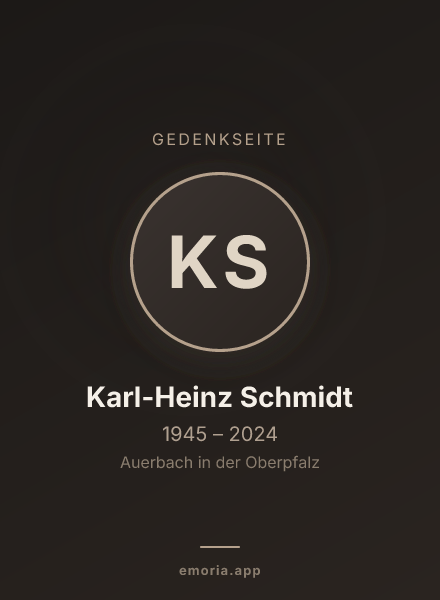 Gedenkportrait von Karl-Heinz Schmidt
