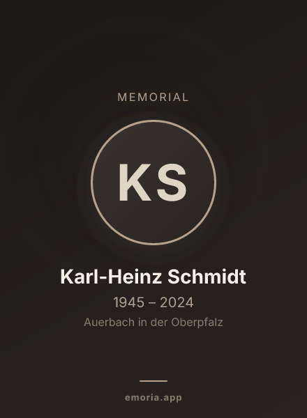 Memorial portrait of Karl-Heinz Schmidt