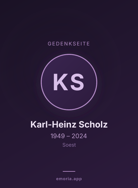 Gedenkportrait von Karl-Heinz Scholz