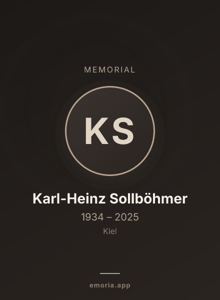 Memorial portrait of Karl-Heinz Sollböhmer