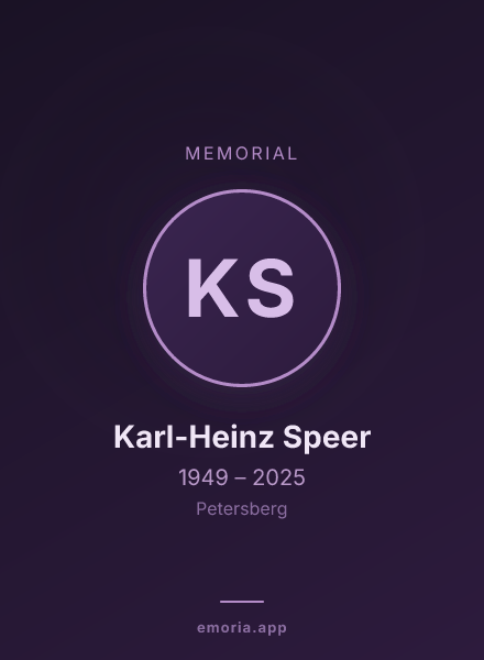 Memorial portrait of Karl-Heinz Speer