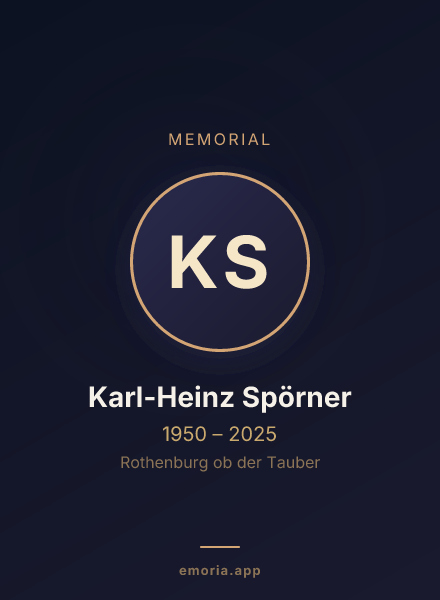 Memorial portrait of Karl-Heinz Spörner
