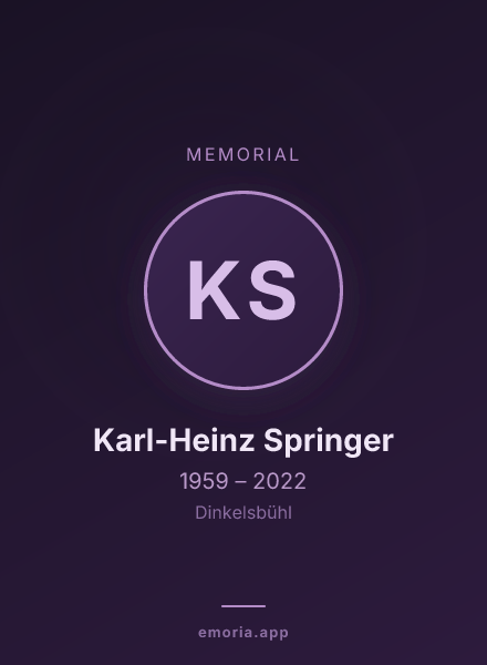 Memorial portrait of Karl-Heinz Springer