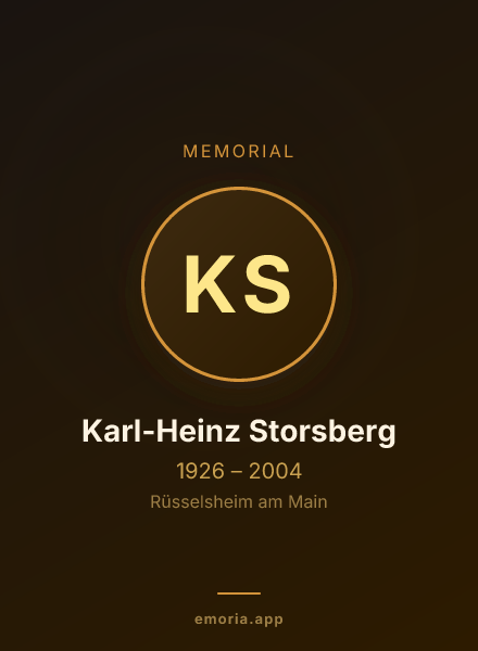 Memorial portrait of Karl-Heinz Storsberg