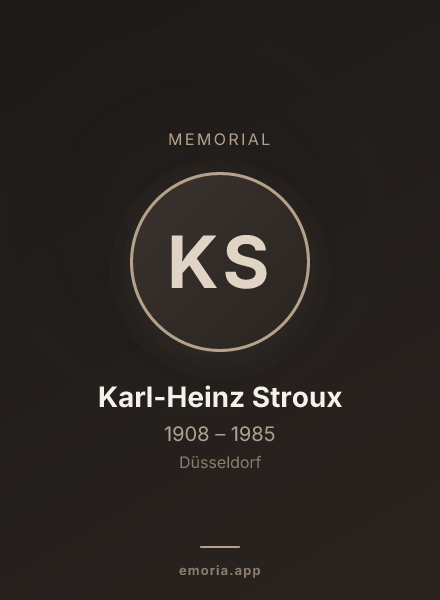 Memorial portrait of Karl-Heinz Stroux