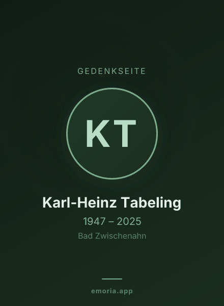 Gedenkportrait von Karl-Heinz Tabeling
