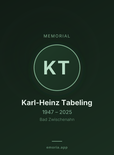 Memorial portrait of Karl-Heinz Tabeling