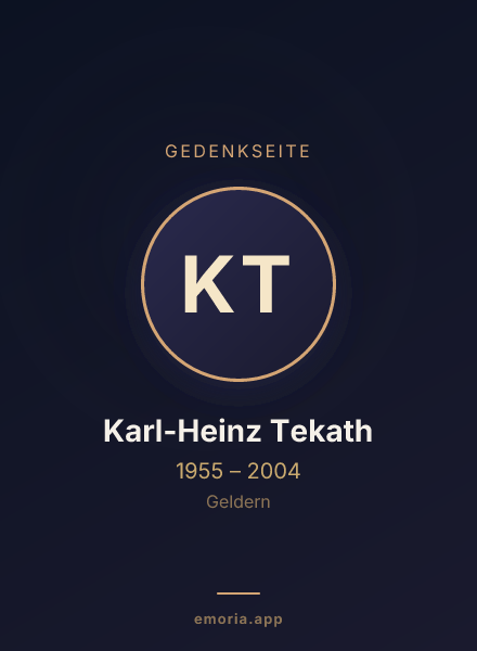 Gedenkportrait von Karl-Heinz Tekath