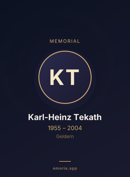 Memorial portrait of Karl-Heinz Tekath