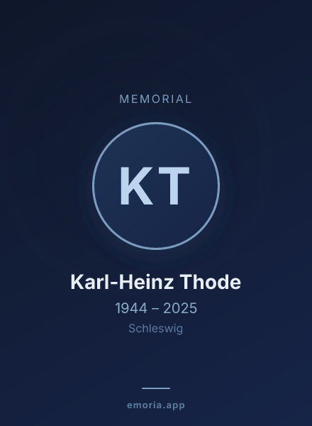 Memorial portrait of Karl-Heinz Thode