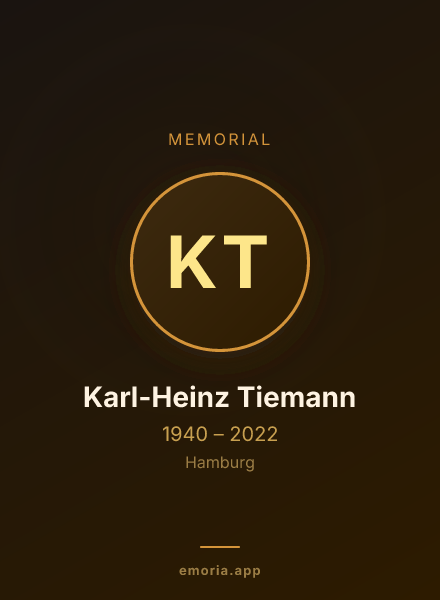 Memorial portrait of Karl-Heinz Tiemann