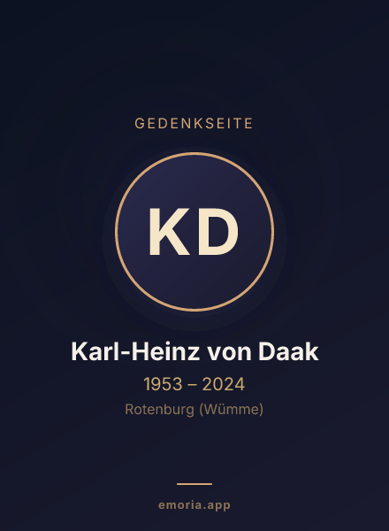 Gedenkportrait von Karl-Heinz von Daak