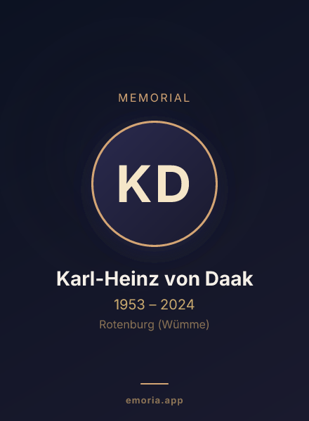 Memorial portrait of Karl-Heinz von Daak