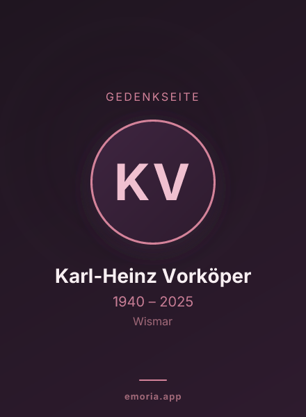 Gedenkportrait von Karl-Heinz Vorköper