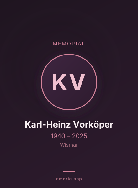 Memorial portrait of Karl-Heinz Vorköper