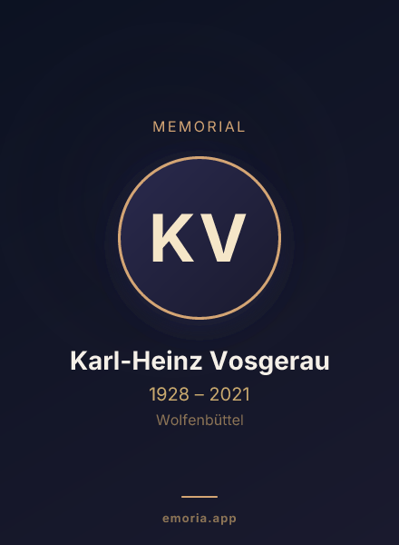Memorial portrait of Karl-Heinz Vosgerau