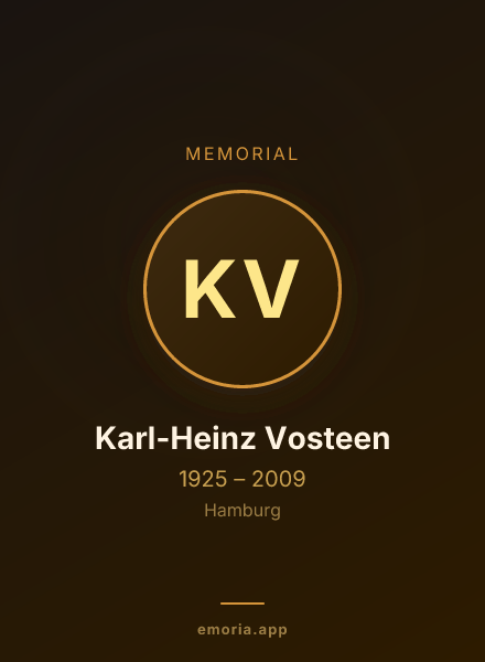 Memorial portrait of Karl-Heinz Vosteen