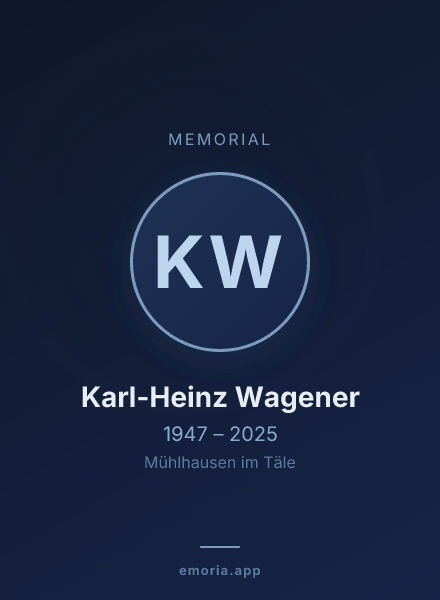 Memorial portrait of Karl-Heinz Wagener