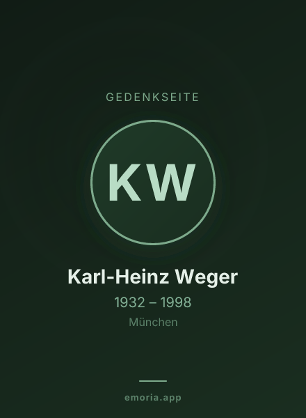 Gedenkportrait von Karl-Heinz Weger