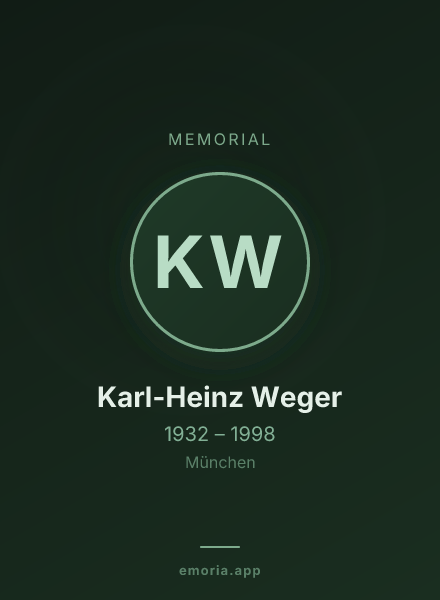 Memorial portrait of Karl-Heinz Weger