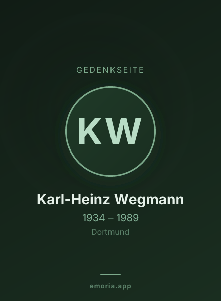 Gedenkportrait von Karl-Heinz Wegmann