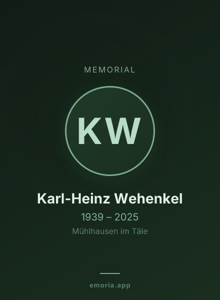 Memorial portrait of Karl-Heinz Wehenkel
