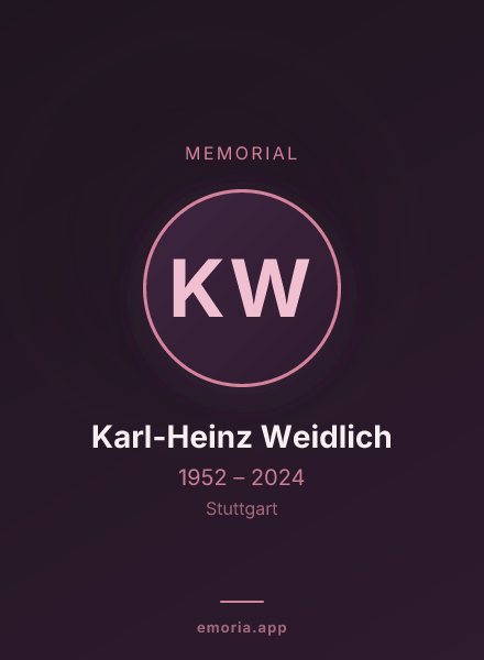 Memorial portrait of Karl-Heinz Weidlich