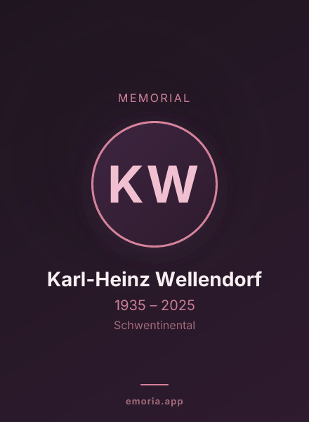 Memorial portrait of Karl-Heinz Wellendorf
