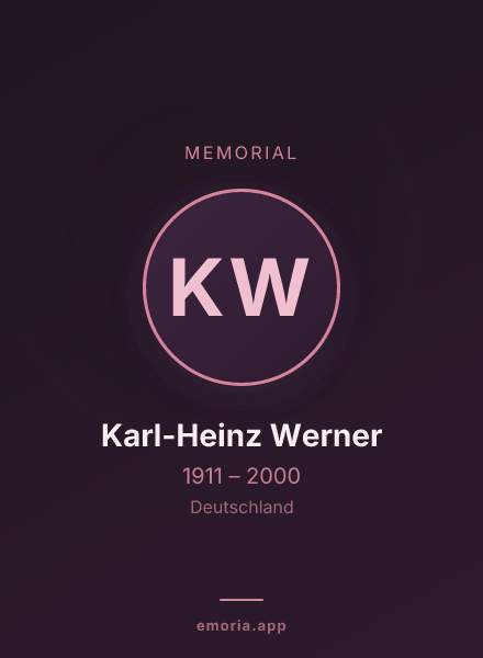 Memorial portrait of Karl-Heinz Werner