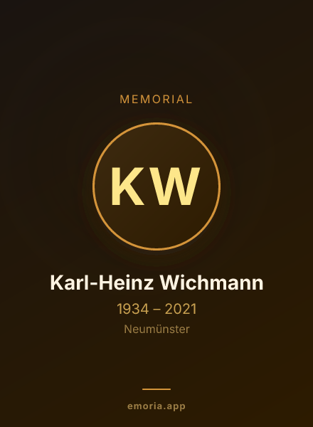 Memorial portrait of Karl-Heinz Wichmann